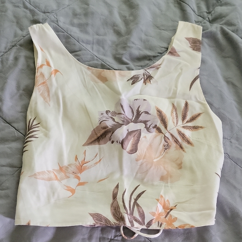Volcom Coco Ho Tie Back Floral Print Women's Top
